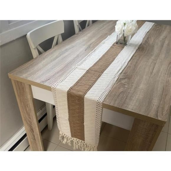 Farmhouse Table Runner Rustic Bohemian Boho Cottage Decor Long Decorative Cloth - Picture 3 of 7